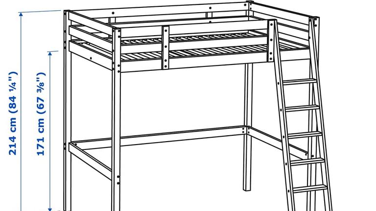 Ikea Stora Hochbett schwarzbraun, ggf mit Matratze (140x200cm)